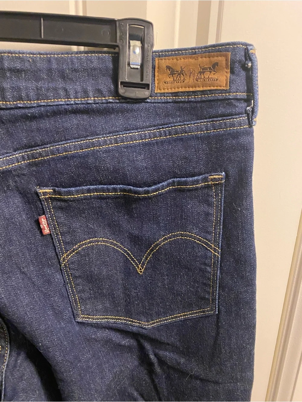 Levis Jeans Shorts 14 Bermuda Stretch Dark Blue Denim Rolled Cuff